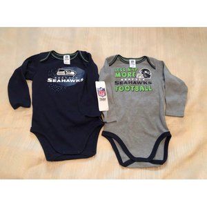 NFL Seattle Seahawks Long Sleeve Bodysuit 2 Piece Onesie Set